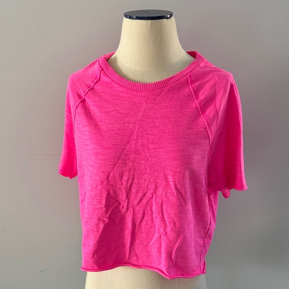 PINK Victoria's Secret Tops - PINK Victoria's Secret Neon Pink Crop Top
